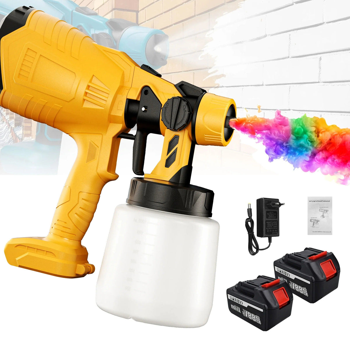 Belro cordless paint sprayer with ergonomic handle and spray nozzle, designed for smooth, even painting on various surfaces.