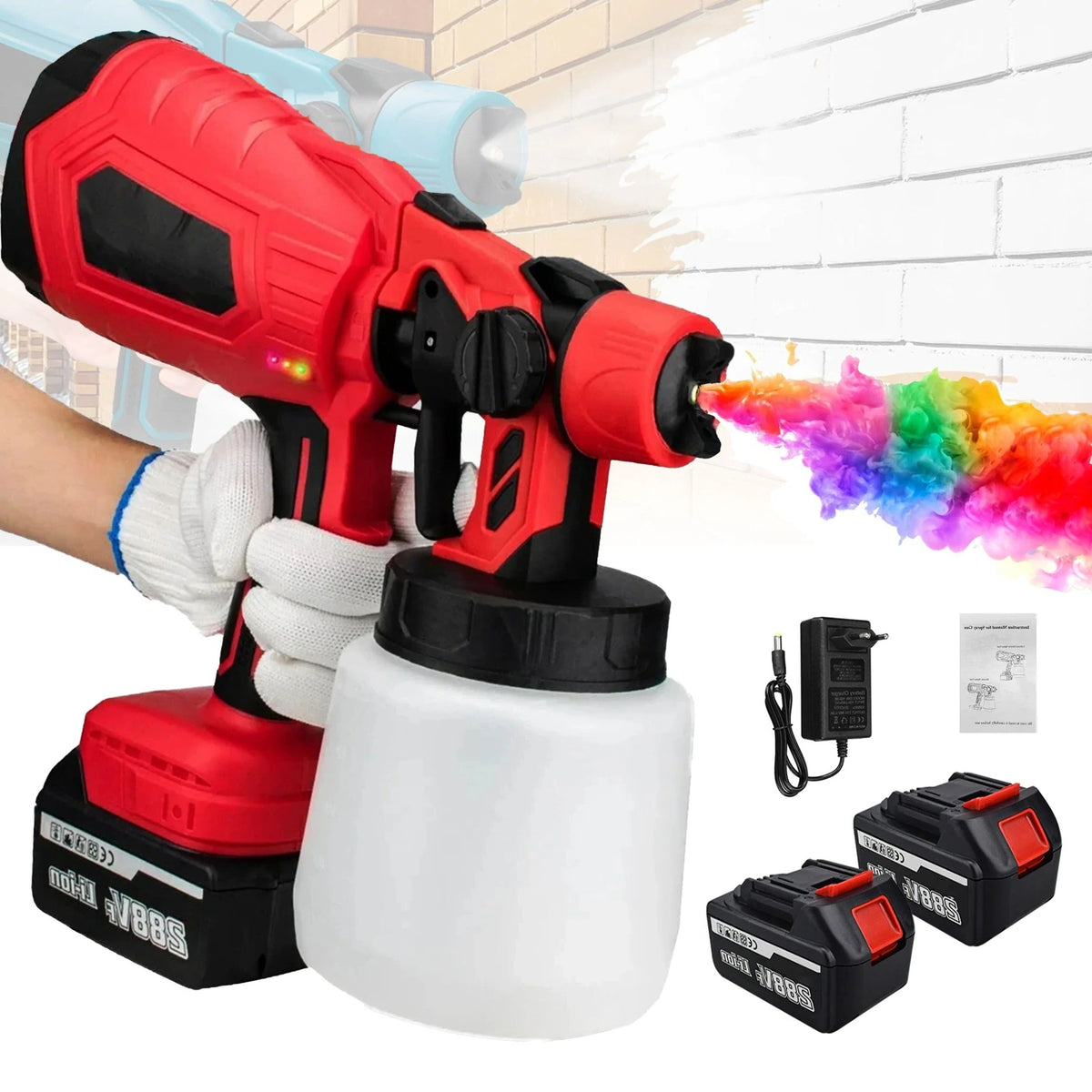 Belro cordless paint sprayer with ergonomic handle and adjustable nozzle, ideal for home painting projects.