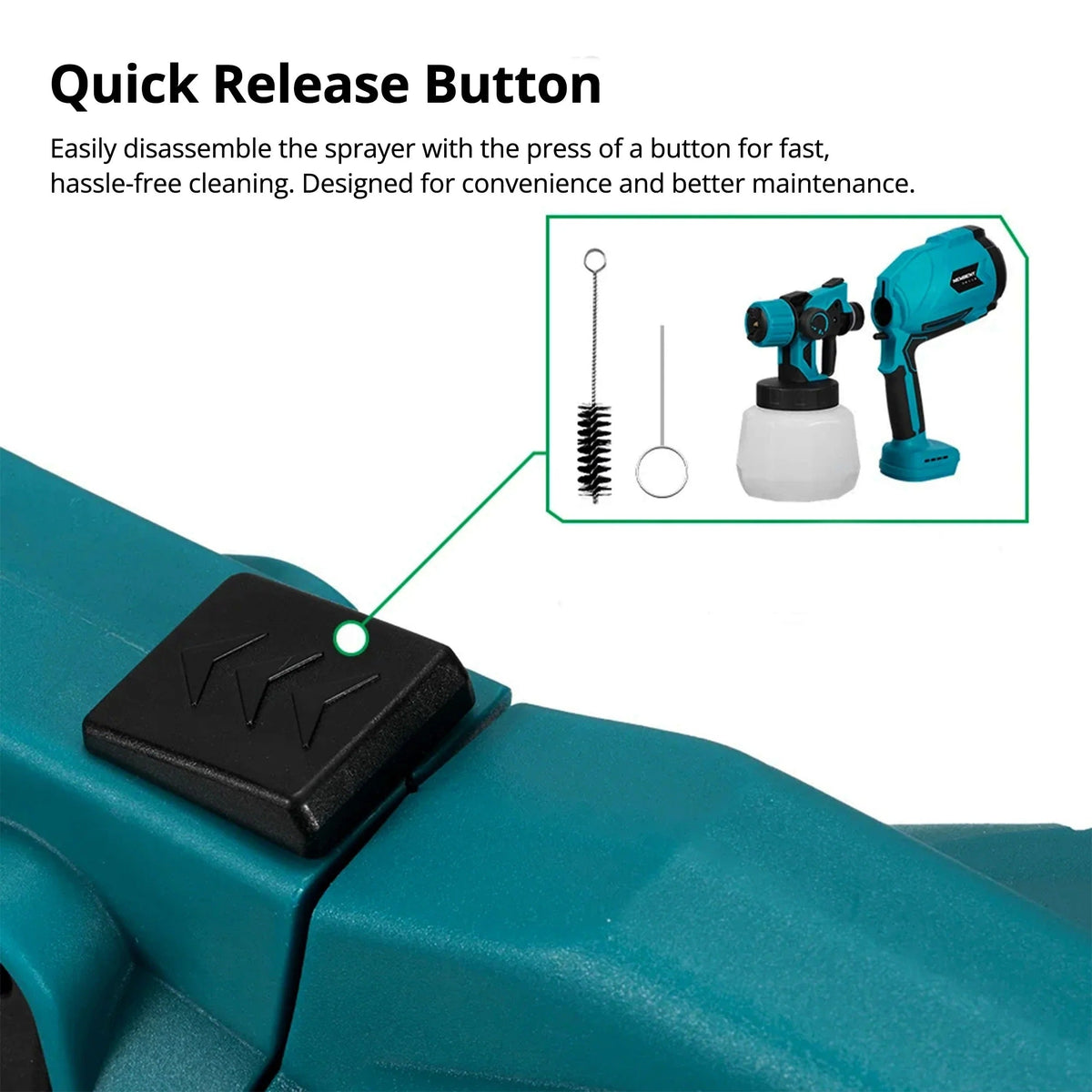 Belro cordless paint sprayer with adjustable nozzle and ergonomic grip, ideal for home decorating projects and quick painting tasks.