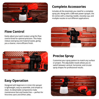 Belro cordless paint sprayer with ergonomic design, handheld tool for efficient indoor and outdoor painting projects.