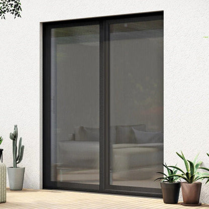 Belro magnetic door mosquito net installed in an outdoor home entrance, providing insect protection and easy access.