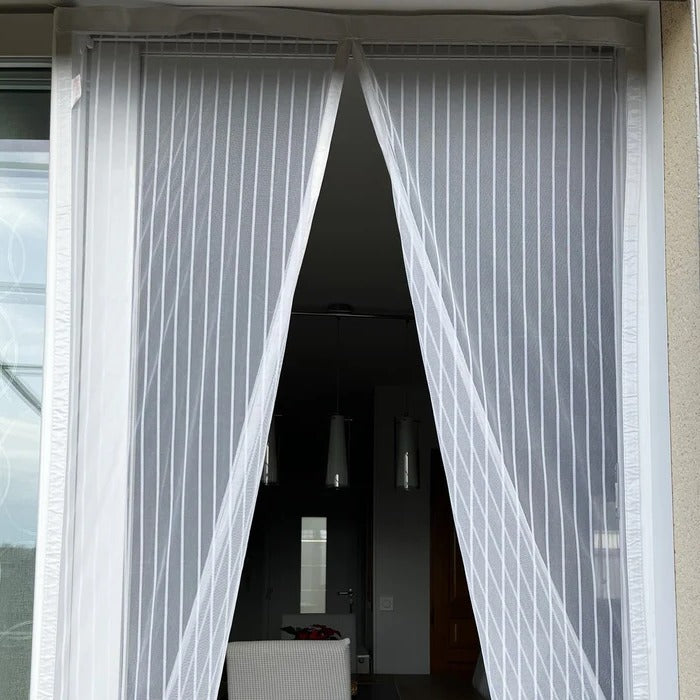 Belro magnetic door mosquito net installed on outdoor home door, providing pest protection and easy access.