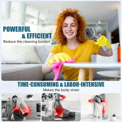 Belro Turbo Spin Scrubber for home cleaning, showing the rechargeable handheld device with rotating brush head.