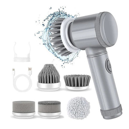 Belro Turbo Spin Scrubber for cleaning, showing a handheld electric scrubber with rotating brushes for home and garden use.