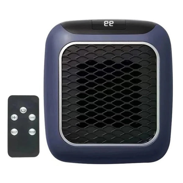 Belro portable plug-in electric heater, compact home appliance with adjustable temperature controls and digital display.