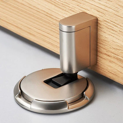 Heavy duty adjustable door stopper in black and silver, designed for secure door hold from Belro Tools & Hardware.