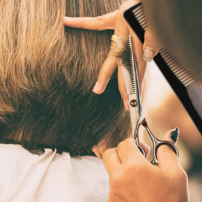 Belro professional haircutting set with scissors, combs, and clippers for precise hair styling and grooming.