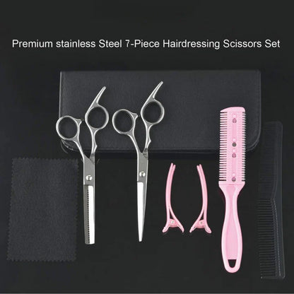 Belro Professional Haircutting Set with scissors, clippers, and combs for salon-quality hair styling and trimming.