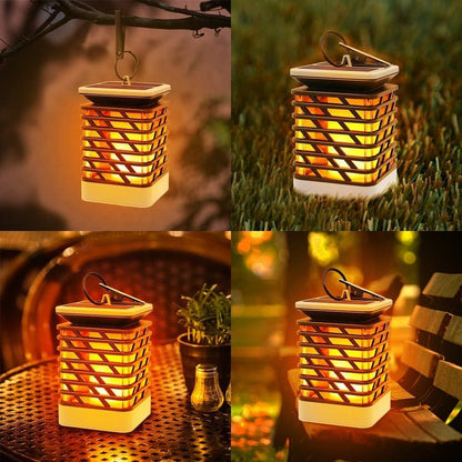 Belro Solar LED garden lantern illuminating outdoor space with a classic design and warm light for garden decor.
