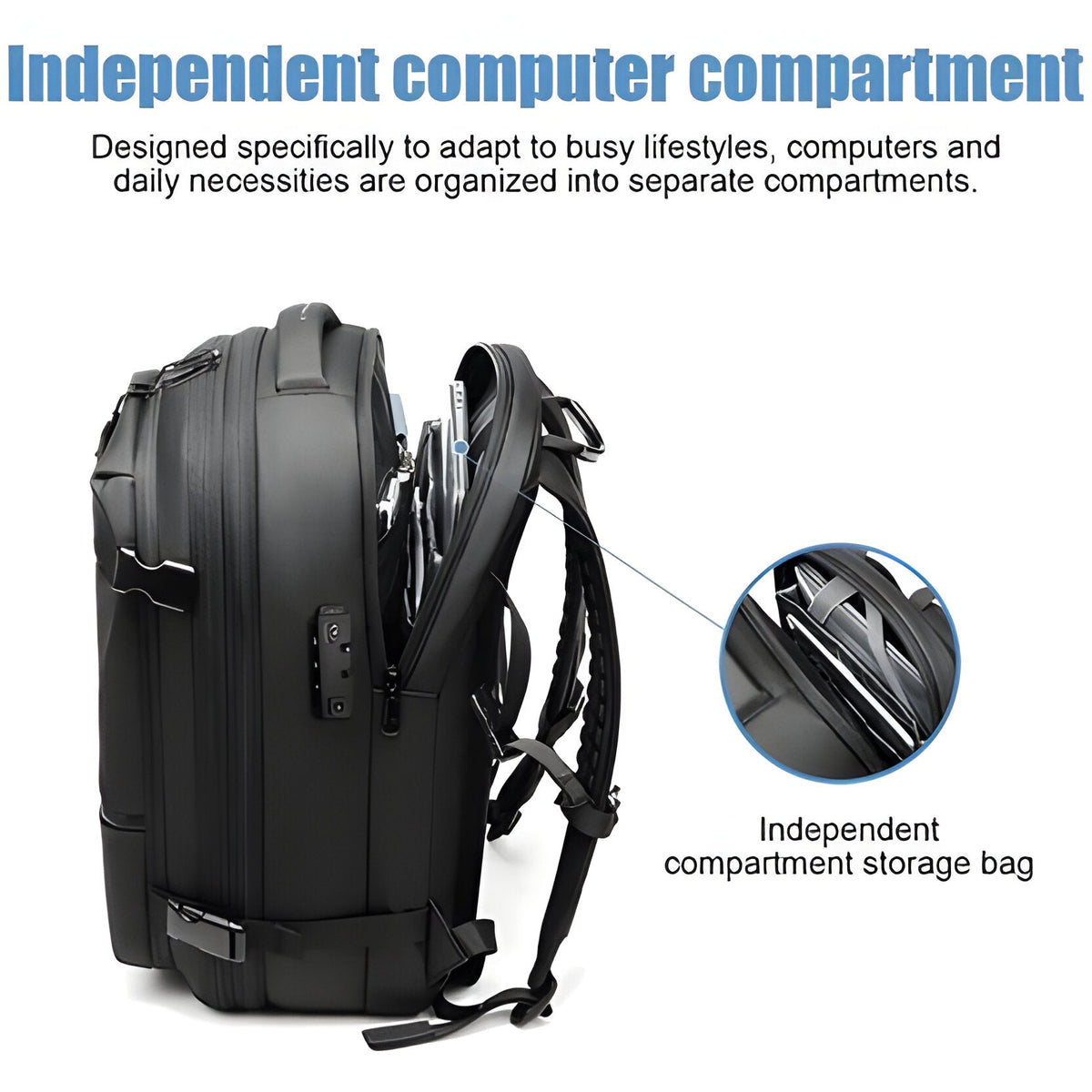 Belro structured rucksack with internal compression system, designed for activewear and outdoor activities.
