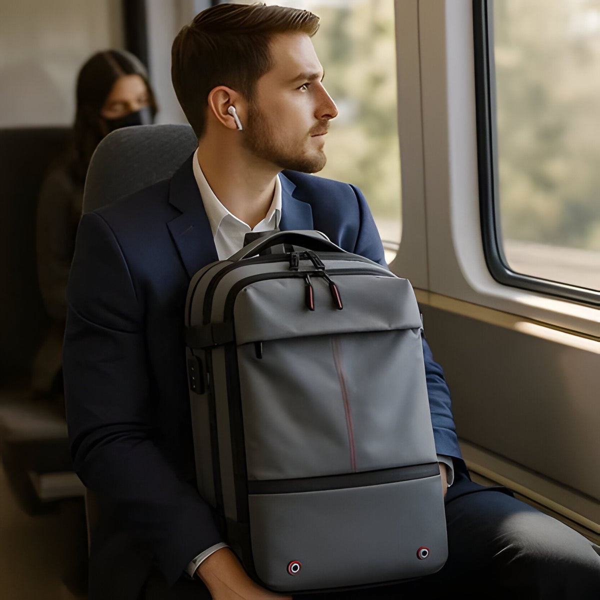 Belro structured rucksack with internal compression system, showing adjustable straps and durable fabric for activewear use.