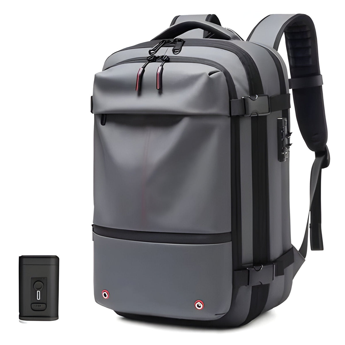 Belro structured rucksack with internal compression system, featuring adjustable straps and multiple compartments for activewear storage.