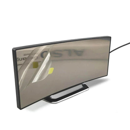 Modern curved LED digital clock by Belro showing time display with sleek, contemporary design for home decor.