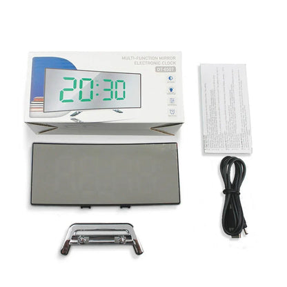 Belro modern curved LED digital clock showing time display, designed for home decor and indoor use.
