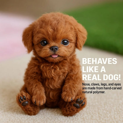 Realistic Belro robotic puppy toy with lifelike features, soft fur, and expressive eyes, perfect for children and collectors.