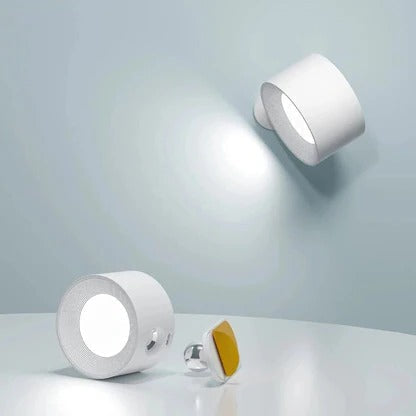 Belro rechargeable wall light with 360° rotation, compact electronic camera-style design, ideal for versatile lighting solutions.