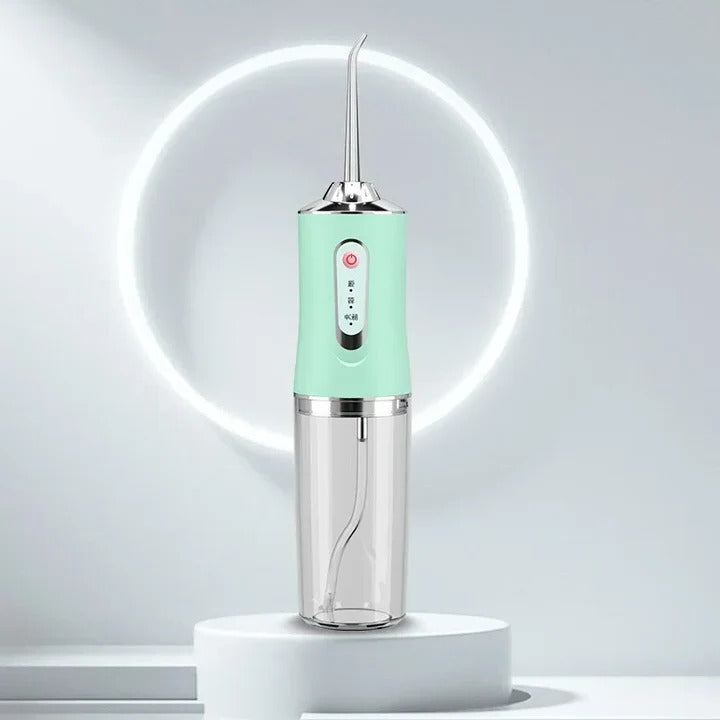 Belro rechargeable water flosser, compact and portable, designed for effective oral hygiene with a sleek, modern look.