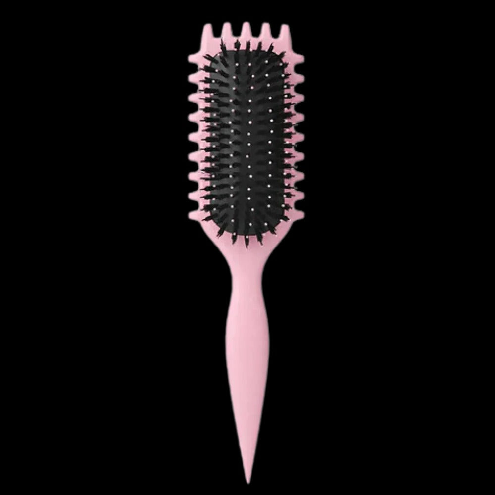 Belro Curl Defining Brush for healthy, styled hair, showing the brush with its bristles and ergonomic handle.