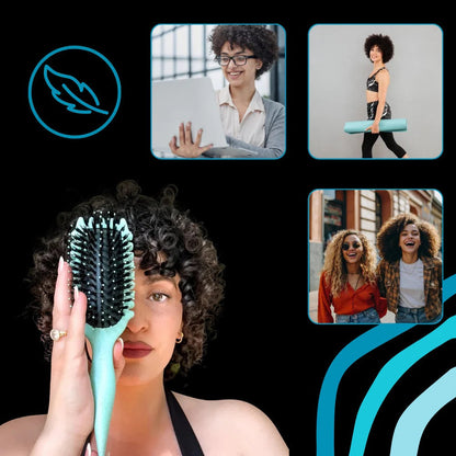 Belro Curl Defining Brush for hair care, featuring a sleek handle and flexible bristles for defining and styling curls.