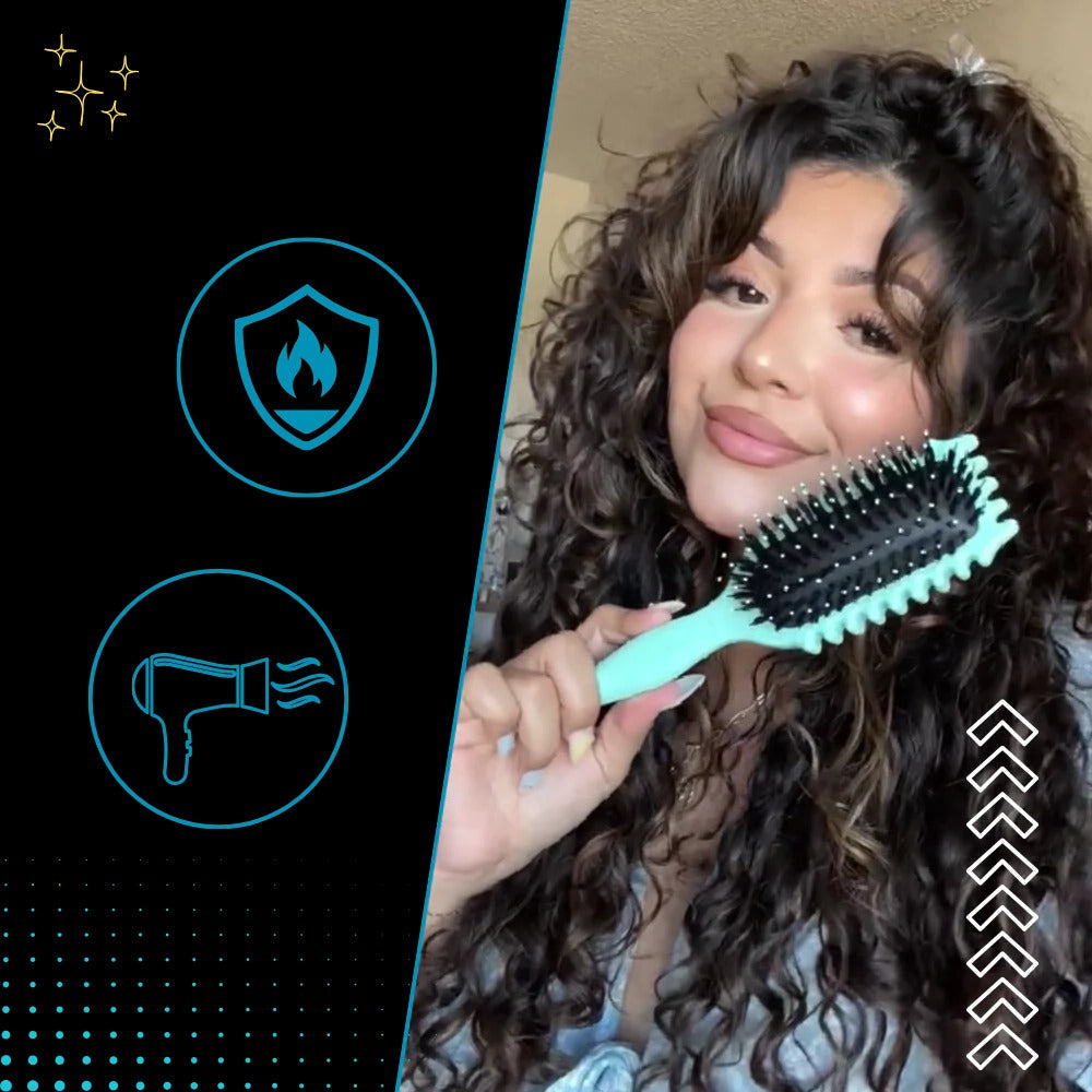 Belro Curl Defining Brush with natural bristles for shaping and defining curly and wavy hair in hair care routine