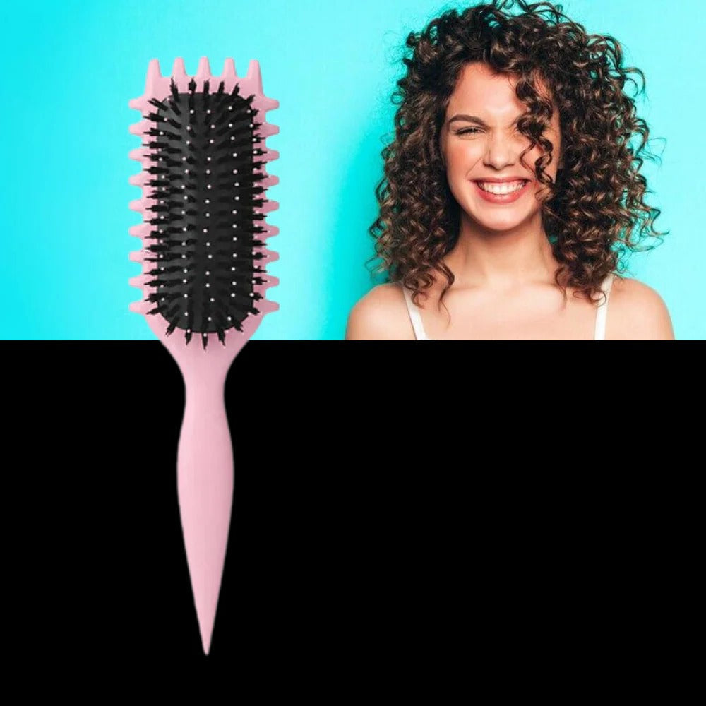 Belro Curl Defining Brush for hair care, featuring a sleek design with bristles ideal for defining curls and adding volume.