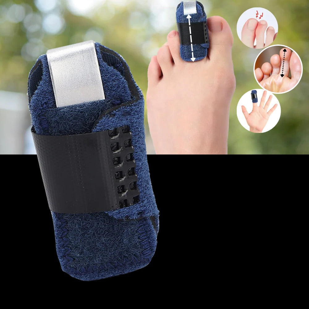 Belro Toe Straightener with adjustable support, designed to realign toes and improve foot comfort in a health and beauty setting.