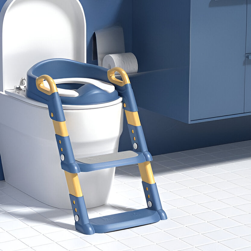 Kids’ Step Potty Trainer by Belro, a small plastic step stool designed to help children reach the toilet easily.