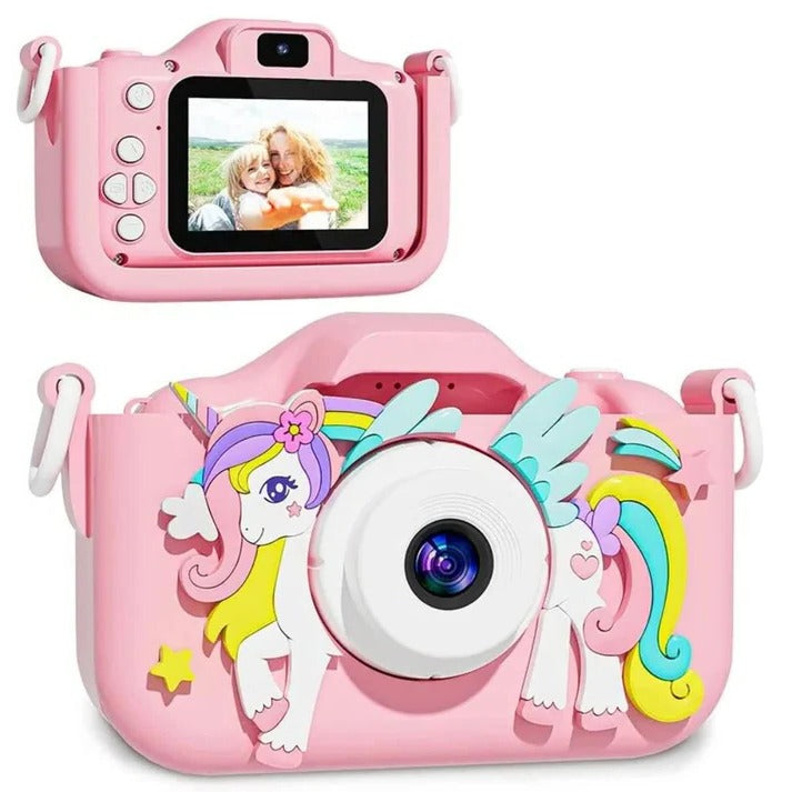 Belro Kids digital camera with colorful design, compact size, and buttons for easy photography for children.