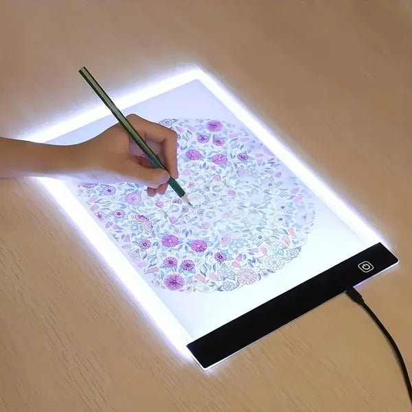 Belro A4 LED tracing light box with a slim design, ideal for detailed clothing design and pattern tracing for men.
