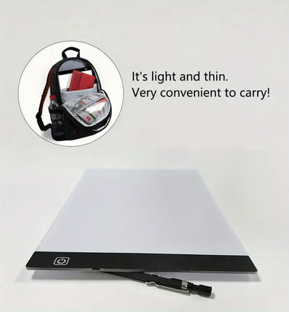 Belro A4 LED tracing light box for clothing design, illuminated surface ideal for detailed fabric and pattern work.