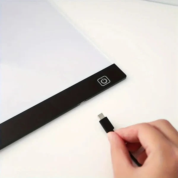 Belro A4 LED tracing light box with adjustable brightness, ideal for clothing design and fabric tracing projects.