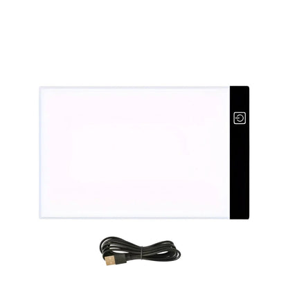 Belro A4 LED tracing light box for arts and crafts, providing bright illumination for detailed work on a clothing project.