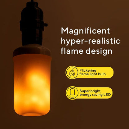Belro LED Flame Bulb emitting a warm, flickering light perfect for home and garden candle decor.