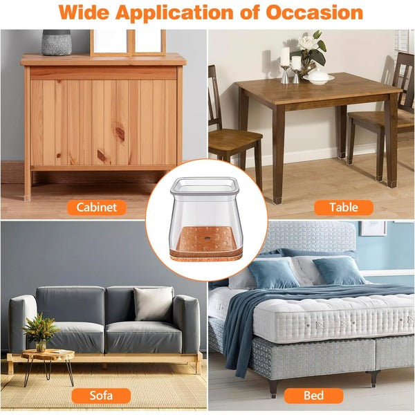 Belro Square Chair Leg Floor Protectors for furniture, designed to prevent scratches and protect floors from chair movement.