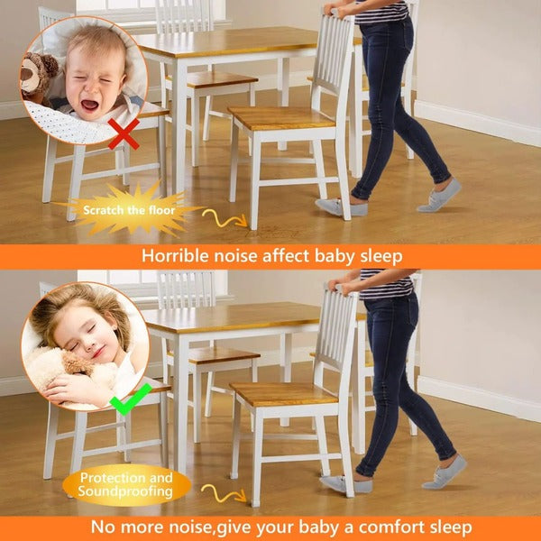 Belro Square Chair Leg Floor Protectors for furniture, clear plastic caps to prevent floor scratches and damage.