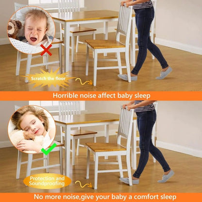 Belro Square Chair Leg Floor Protectors for furniture, clear plastic caps to prevent floor scratches and damage.