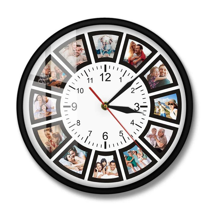 Personalized Belro wall clock with custom design, round shape, modern home decor, perfect for living rooms or offices.
