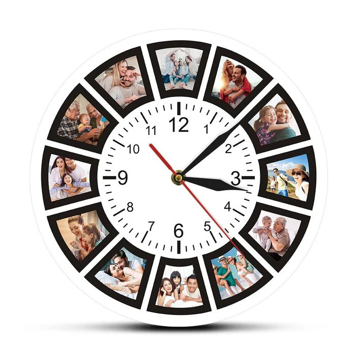 Personalized Belro wall clock with custom name design, round wooden frame, and modern decor style for home or office.