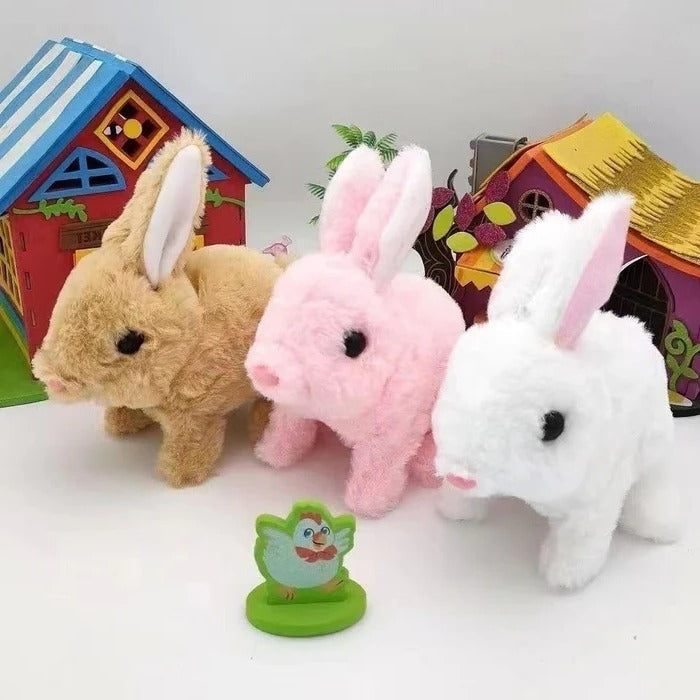 Belro interactive plush bunny toy designed for children, featuring soft fabric and detailed bunny features.