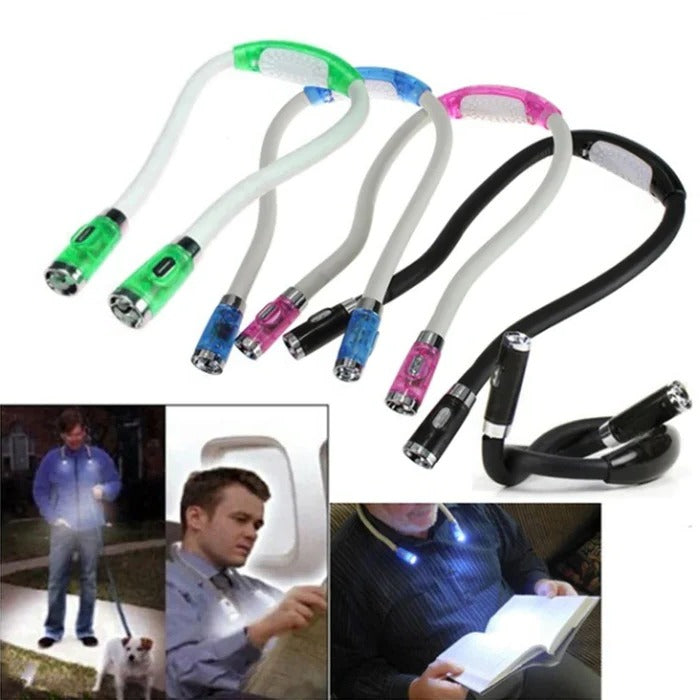 Belro hands-free reading light attached to a book, ideal for office and stationery use, providing focused illumination.