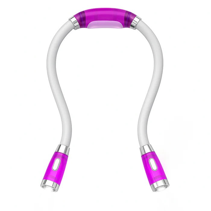 Belro hands-free reading light clipped onto a book, ideal for office and stationery use. Compact and adjustable design.