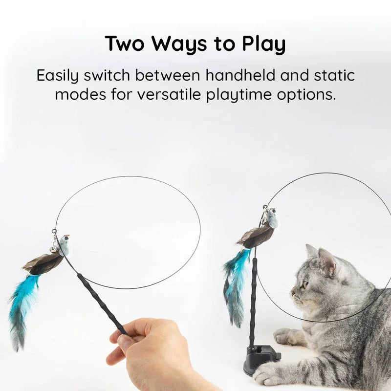 Belro bird simulation toy set for cats featuring colorful feathered and plush toys for feline play and enrichment.