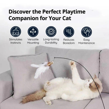 Belro bird simulation toy set for cats featuring colorful feather and plush bird figures for engaging feline play.