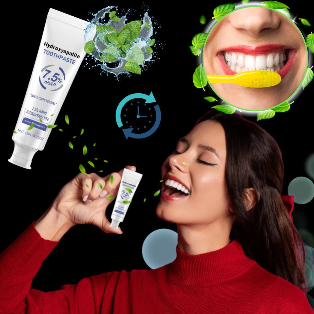 Belro fluoride-free enamel toothpaste tube with white packaging and mint flavor illustration, designed for healthy oral care.