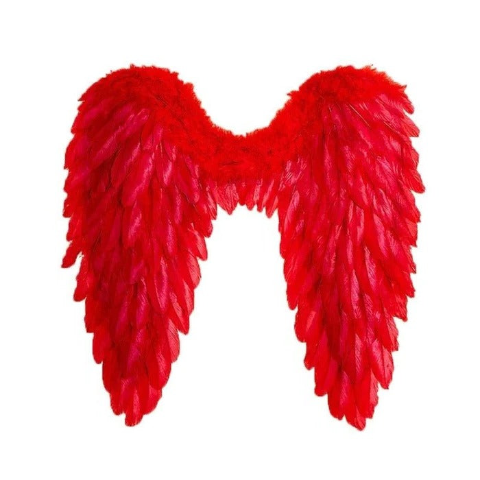 Belro feathered angel wings costume for men, with soft white feathers and adjustable straps, suitable for cosplay or themed events.