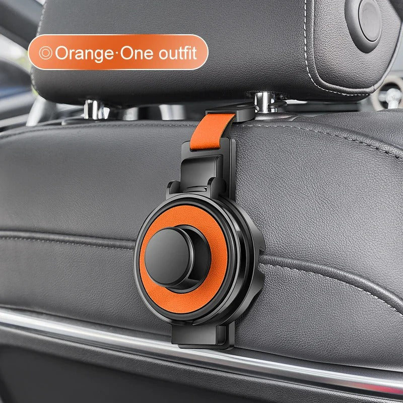Belro car seat headrest hook for organizing bags and accessories, mounted on a car seat headrest for convenient storage.