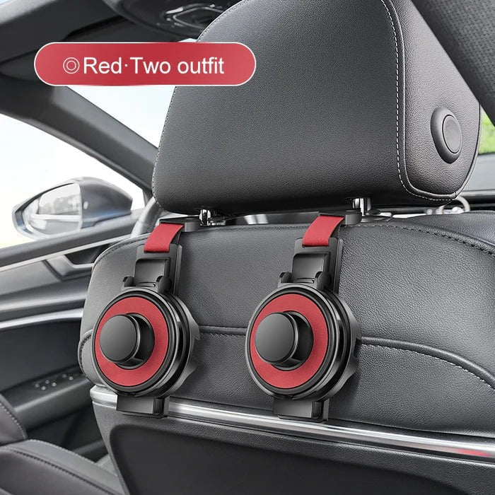 Belro car seat headrest hook for organizing bags and accessories, mounted on a vehicle headrest for convenient storage.