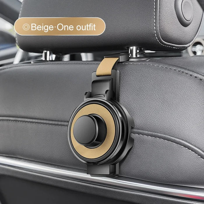 Belro Car Seat Headrest Hook for home and garden storage, mounted on a car seat headrest for hanging items.