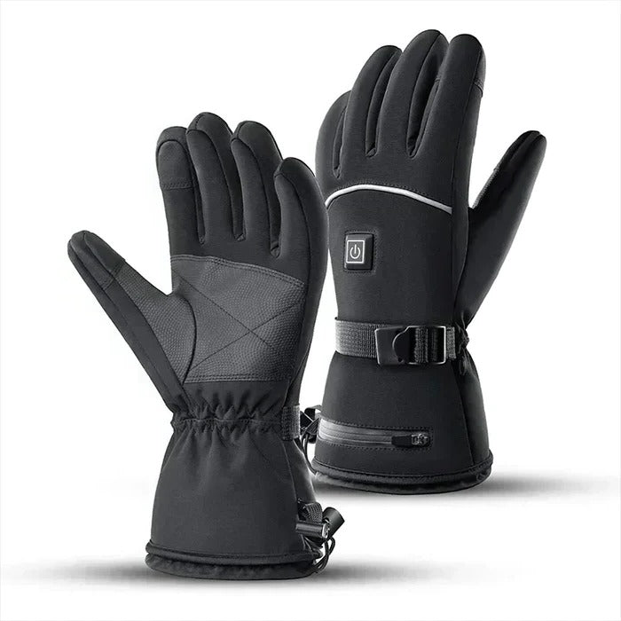 Belro heated motorcycle gloves with adjustable heating elements and durable leather construction, designed for cold weather riding.