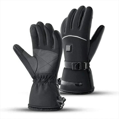 Belro heated motorcycle gloves with adjustable heating elements and durable leather construction, designed for cold weather riding.